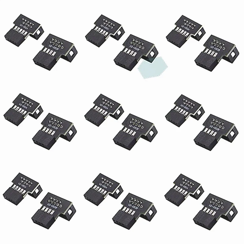9Pack X(1set Down & Up Angled 90 Degree Male to Female USB 2.0 10Pin 9Pin Header for Motherboard Extension Adapter)