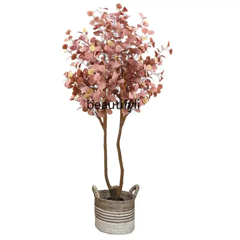

Simulation green plant eucalyptus tree potted plant indoor living room floor fake tree landscaping decorative ornament