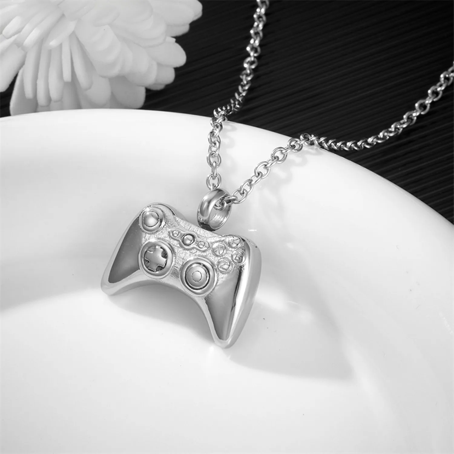 قلادة قلادة على شكل جرة للتحكم في الألعاب للرماد البشري - مجوهرات حرق من الفولاذ المقاوم للصدأ، تذكار تذكاري لأحبائك #1