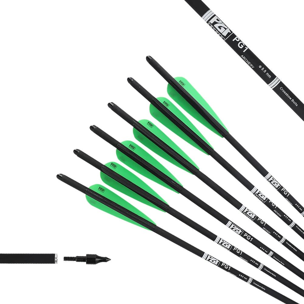 

LAIXING Carbon Crossbow Bolt,20Inch Archery Crossbolt Arrows Fletching 4Inch Vane with Replaceable Field Points Tips 12 PCS