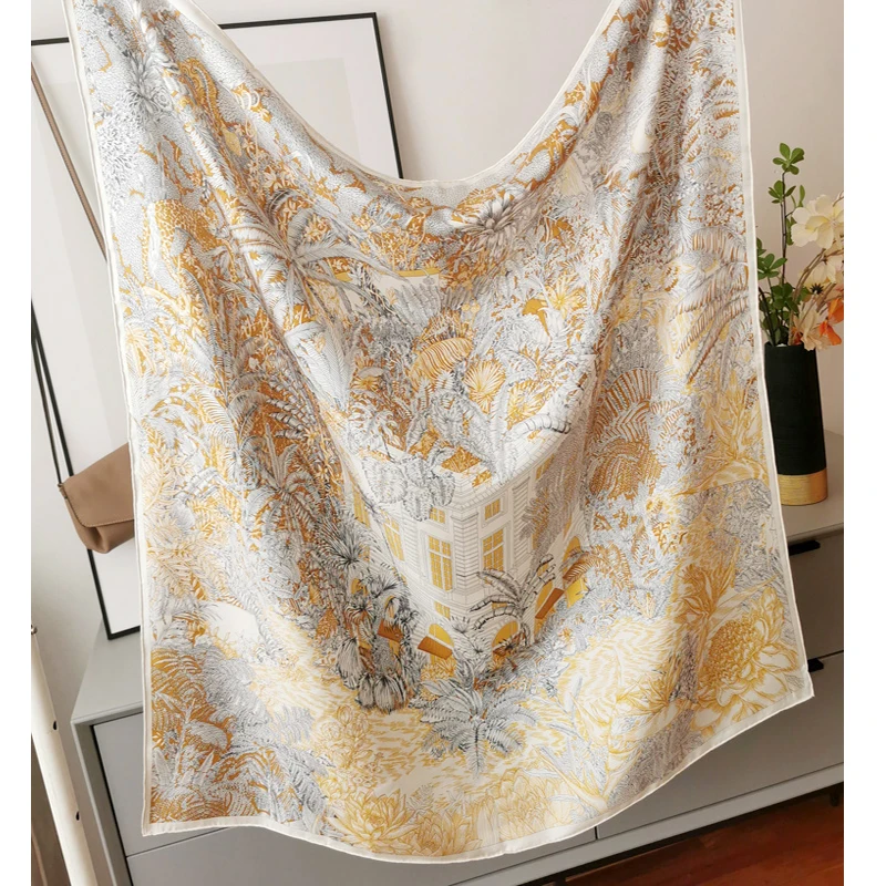 Luxury Designer Silk Scarf Summer Square Shawl Hand Edges Bandanas Top Accessories Head Hair Bag Belt Decoration Valentine's Day