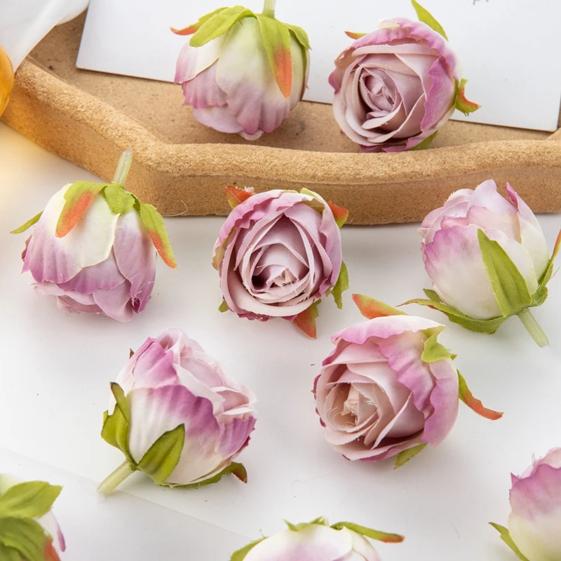 Künstliche Blumen Günstige Scrapbooking Heimdekoration Seiden-DIY-Geschenke Süßigkeitenbox Kuchen Hochzeit Outdoor Kunstrosen Valentinstagskranz – Detail 9