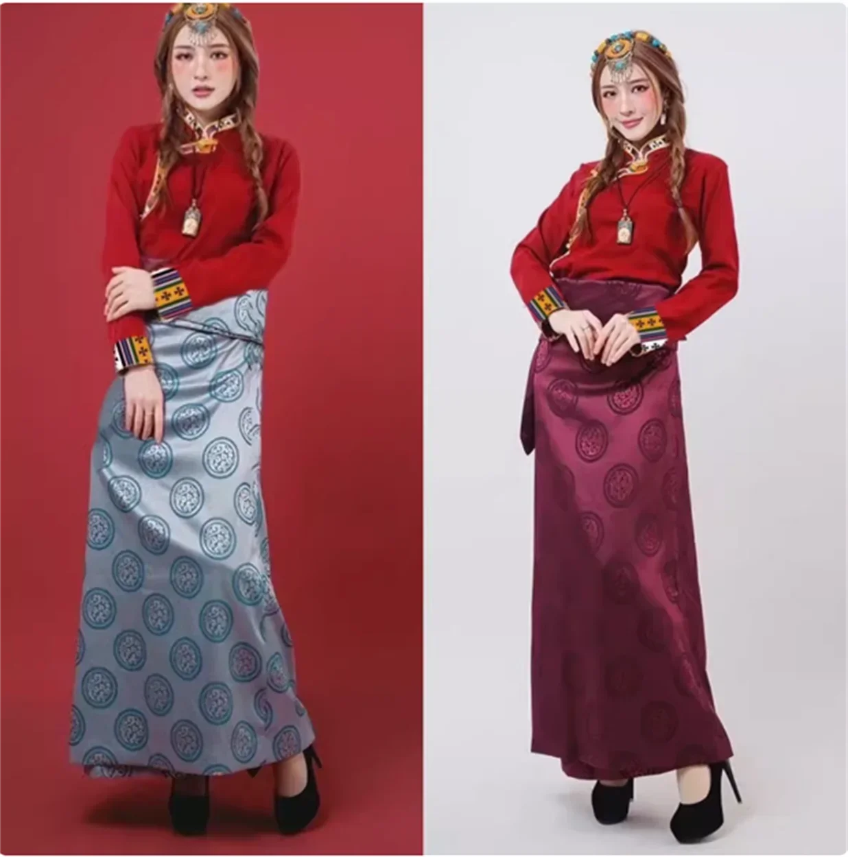 

Traditional Chinese ethnic style Tibetan clothing suit