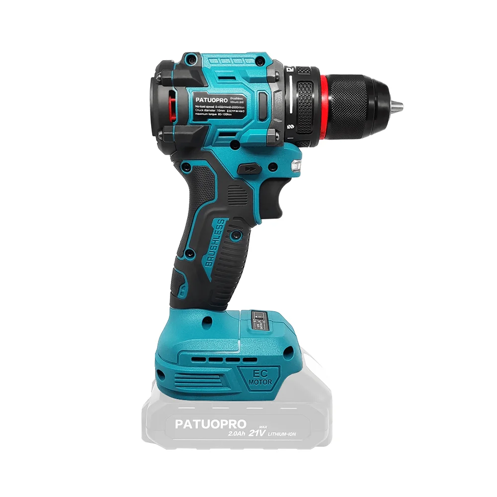 10mm Cordless Drill Rechargeable Brushless Screwdriver 2 Speed Drill Driver Handheld Power Tools For Makita 18V Battery