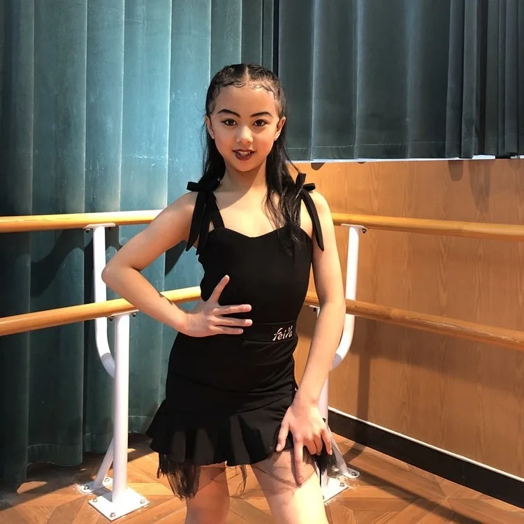 Personalizado feminino adulto meninas traje de dança latina competição prática profissional cinta desempenho vestido conjunto franja vestido