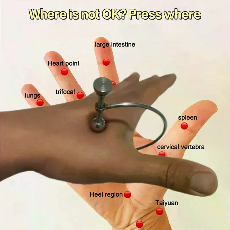 

Акупунктурная точка суставов пальцев, массажный зажим из нержавеющей стали, портативный массажный зажим для рук, меридиан, массажер для акупунктурных точек