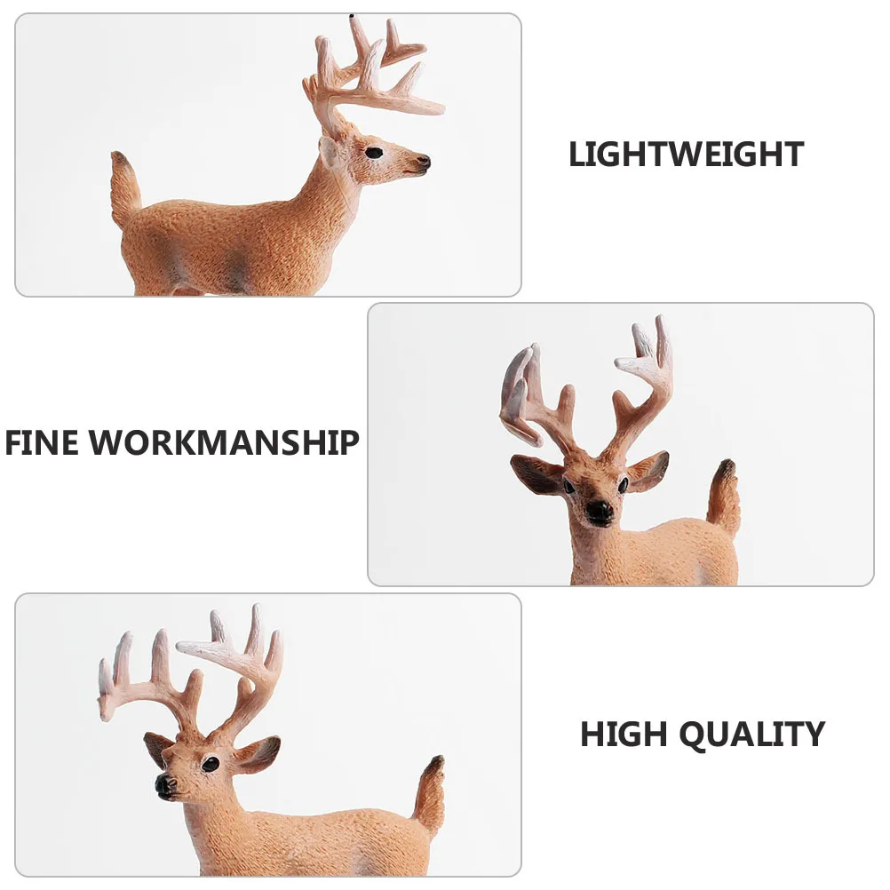

HOMOCONO Elk Shape PVC Cake Topper Realistic Deer Ornament for Christmas Table Decor Multipurpose Statues