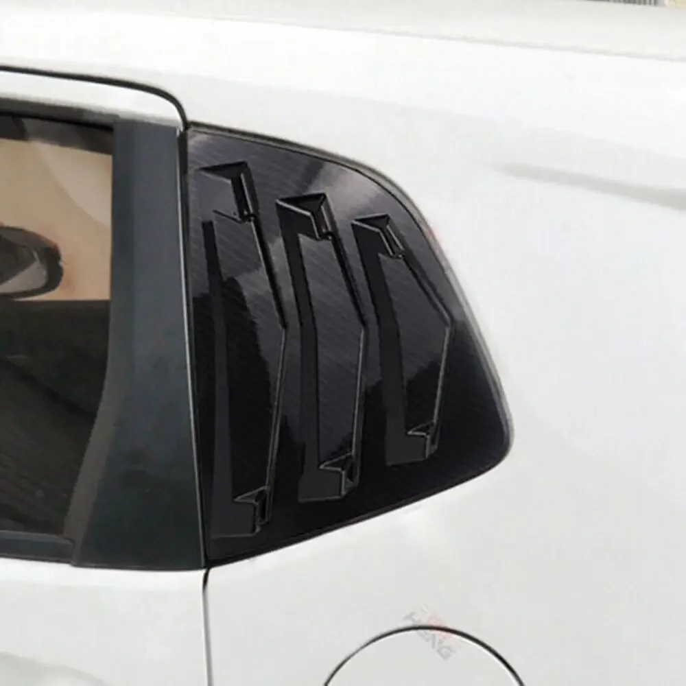 For Honda Jazz Fit 2014-2019 Car Rear Louver Window Side Shutter Cover Trim Sticker Vent Scoop ABS Carbon Fiber Auto Accessories