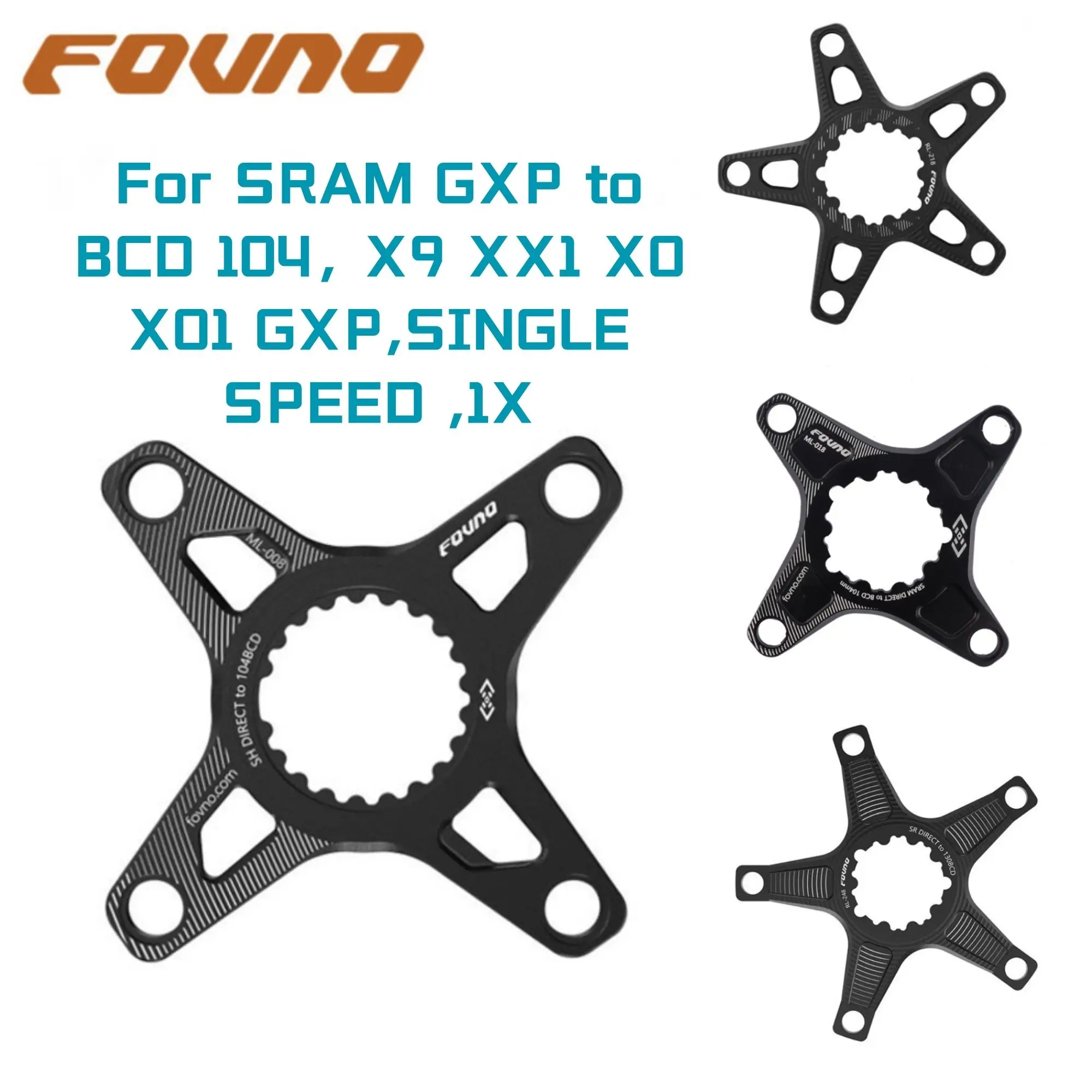 FOVNO Chainring Adapter forSRAM GXPS Spider to 104BCD 110BCD forShimano Direct Mount Converter M6100 M7100 M8100 M9100 12S MTB