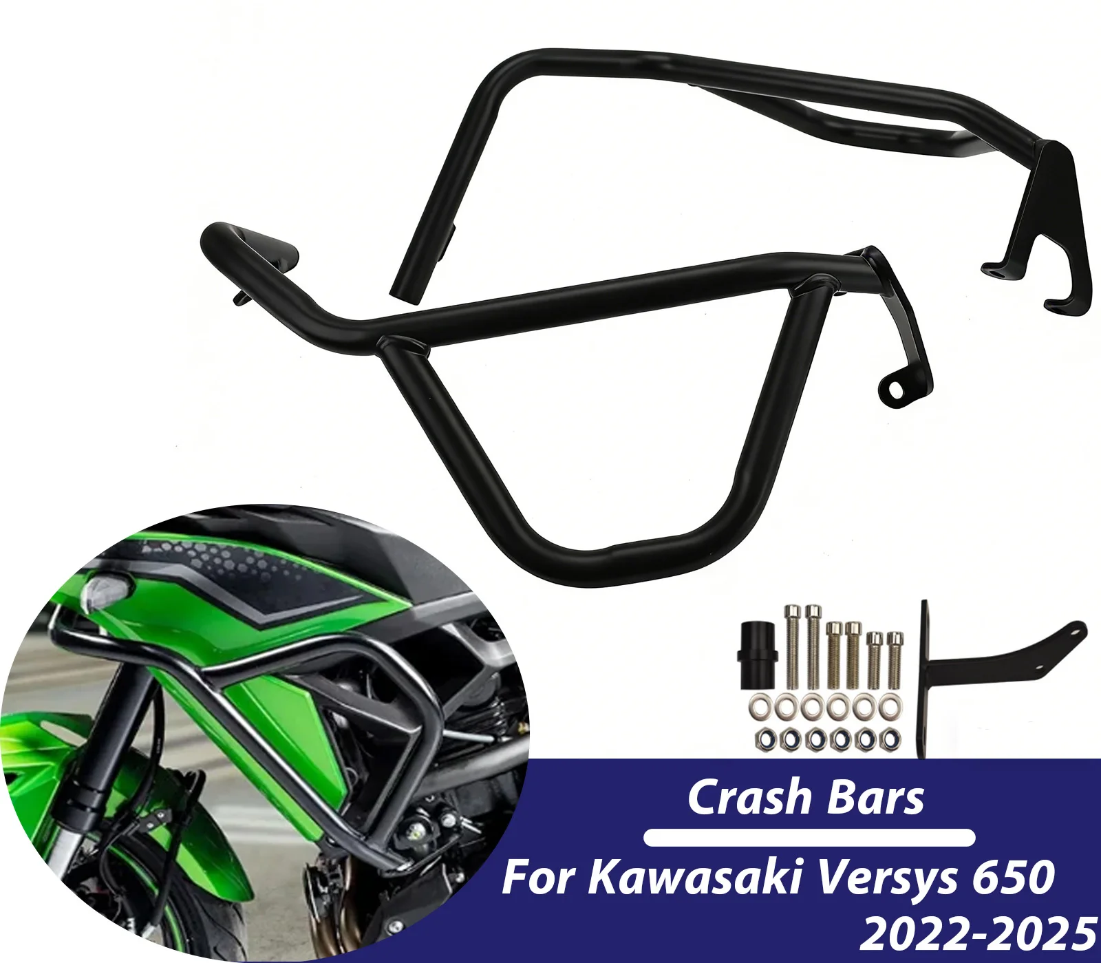 

Versys650 KLE650 Motorcycle Engine Guard Highway Crash Bar Frame Protection Bumper For Kawasaki Versys 650 2022 2023 2024