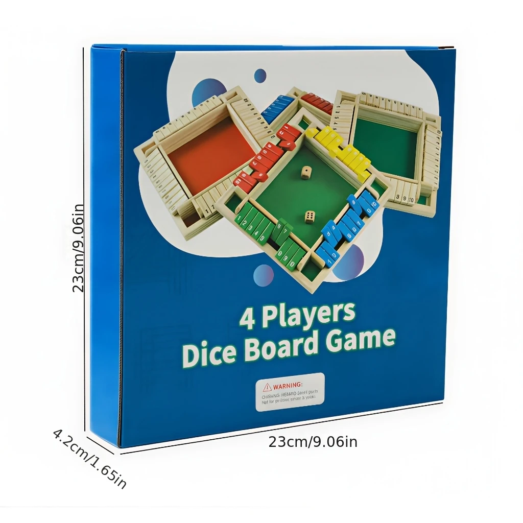 Colorful Four-Sided Flip Card Game Toy, Wooden Tabletop Dice Board Game, Family Gathering Parent-Child Interactive Game, Multiplayer Strategy Board Game, Exercises Logical Thinking and Math Skills, Learning Educational and Intellectual Toys, Birthday and Christmas Gifts for Boys and Girls