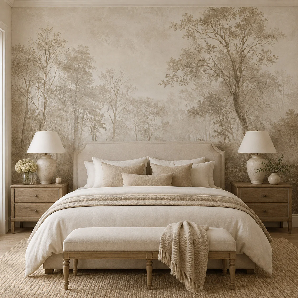 Peel and Stick Wallpaper Forest Mural Self Adhesive Removable Vintage Woodland Nature Scenery Decor for Living Room Bedroom