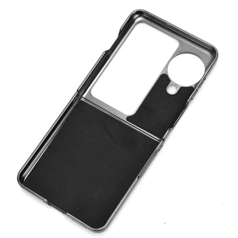 For OPPO FIND N3 FLIP 5G Case Luxury Calfskin PU Leather lines Hard Back Cover Case for Find N 3 Flip Protection Phone Case