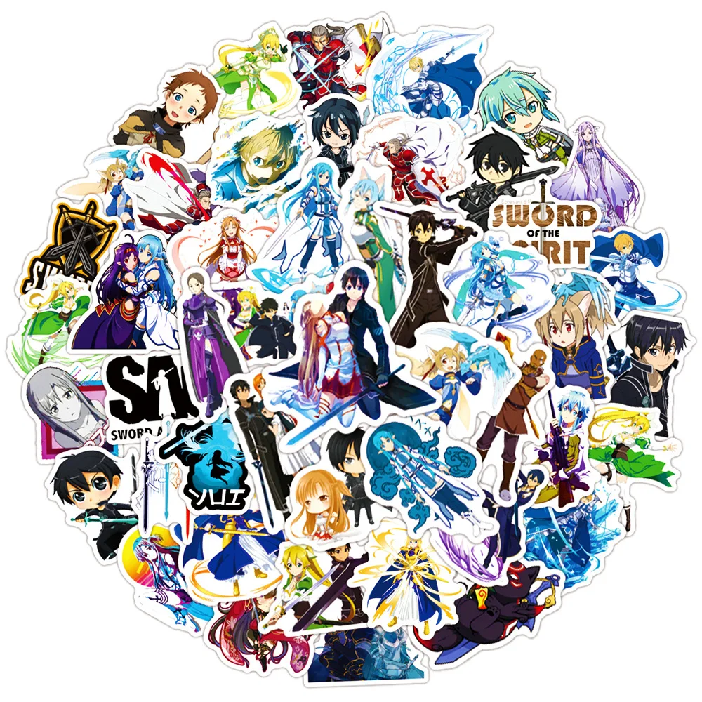 10/30/50PCS Anime Sword Art Online Stickers Cool Graffiit Decals DIY Skateboard Fridge Phone Laptop SAO Sticker Kids Toy Gift