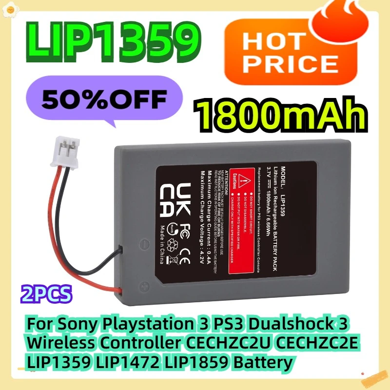 

For Sony Playstation 3 PS3 Dualshock 3 Wireless Controller CECHZC2U CECHZC2E 1800mAh LIP1359 LIP1472 LIP1859 Battery