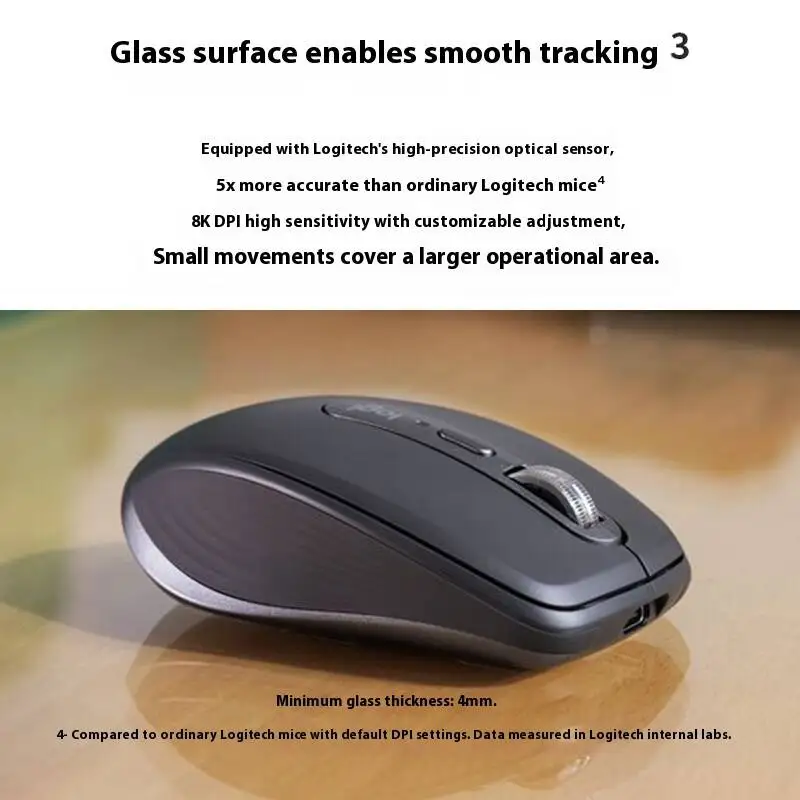 Logitech MX Anywhere 3S - suporta conexão sem fio Bluetooth, acelera uma bateria de longa duração e apresenta um design portátil