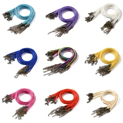 10Pcs 1.5/2mm 50cm Leather Cord Necklace With Lobster Clasp Adjustable Braided Rope for Jewelry Making DIY Necklace Supplies