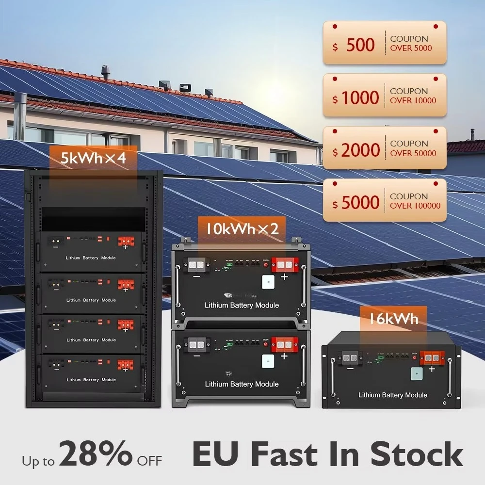 8000 Cycle 15years Energy Storage System Inverters Lithium Battery Pack 51.2V Trade Lifepo4 100ah 200ah 300ah Lithium Solar 48V