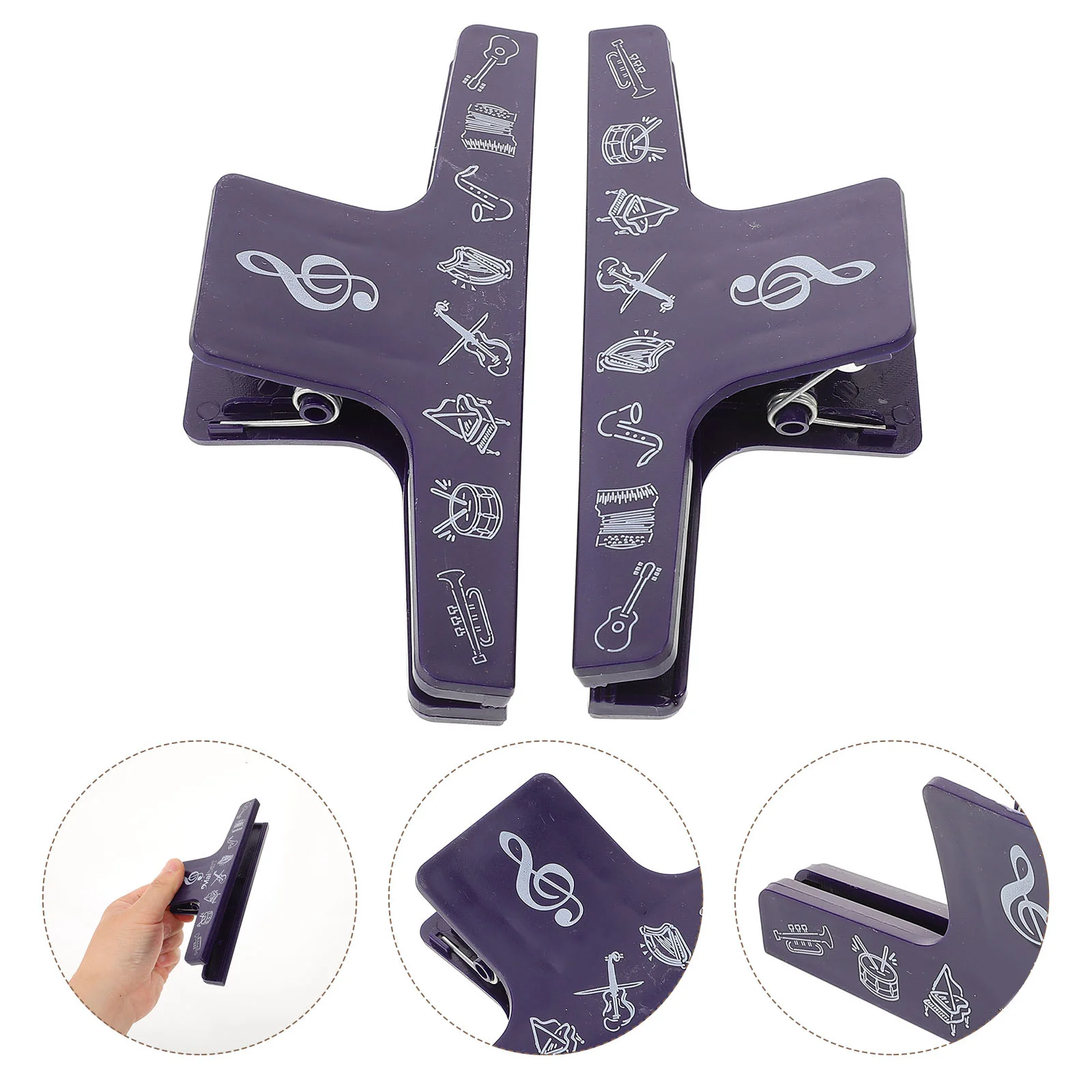 

2Pcs Music Sheet Holder Clip Adjustable Tension Portable Lightweight Sheet Music Binder Clamp for Piano Guitar