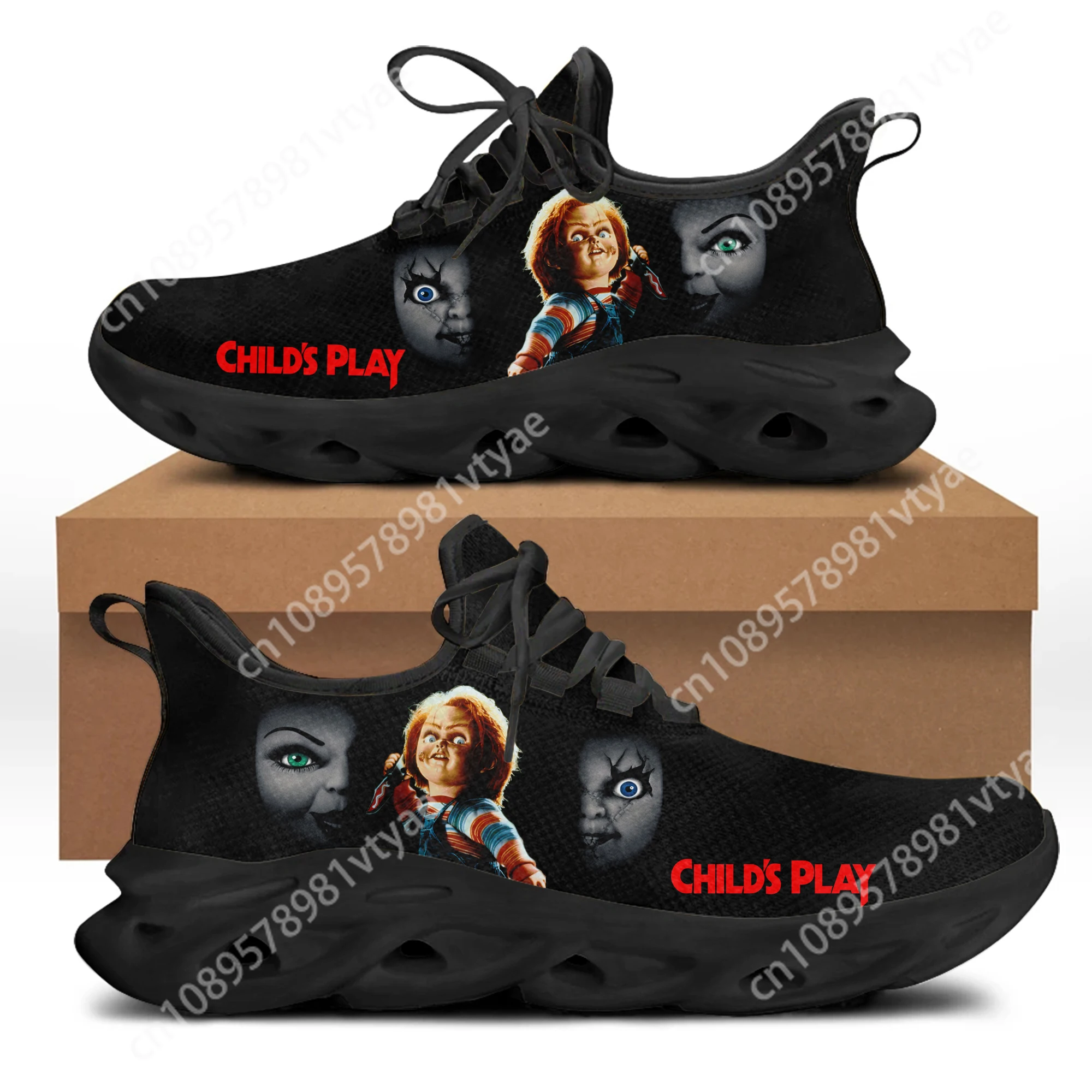 

Childs Play Chucky Horror Movie Flats Sneakers Mens Womens Sports Running Shoes High Quality DIY Sneaker Customized Shoe