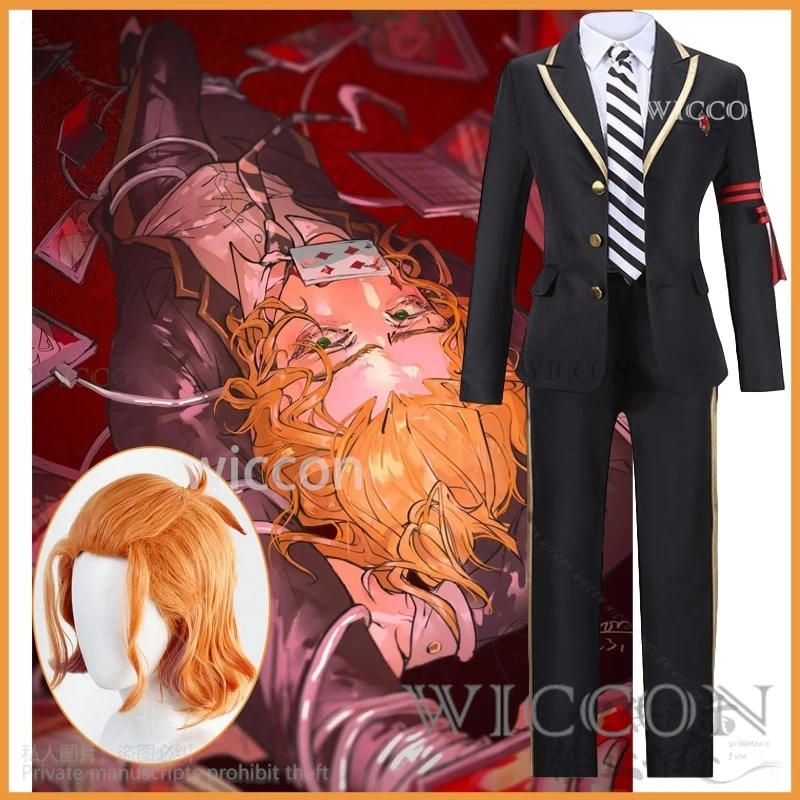 Heartslabyul Cater Diamond Cosplay Costume Twisted-Wonderland DK School Uniform Suit Wig Anime Game Halloween Cos Customized