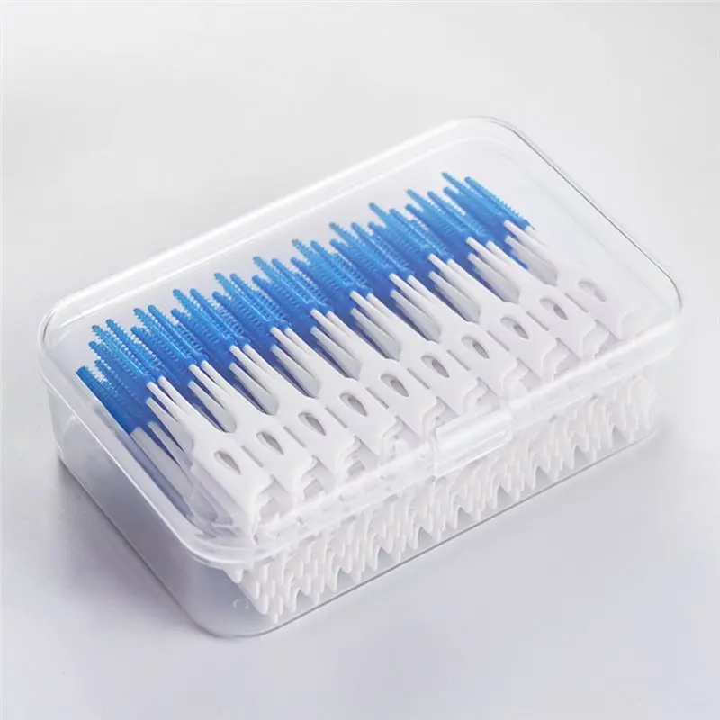 AB68 200Pcs Interdental Brushes For Effective Oral Cleaning Between Teeth Orange Color