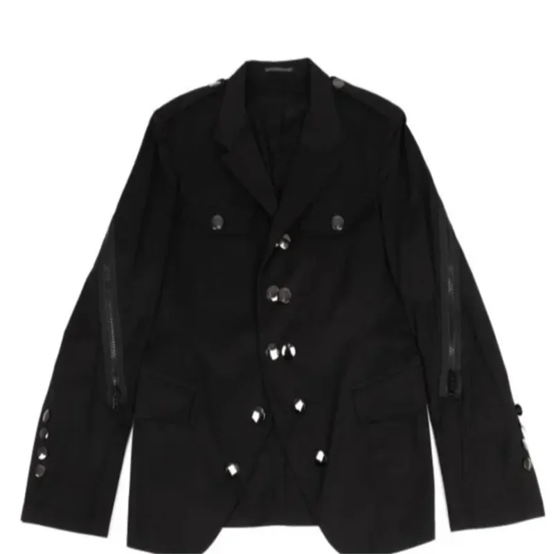 

New style slim jacket with decorative zipper, original design, high-quality custom-made men's clothing.