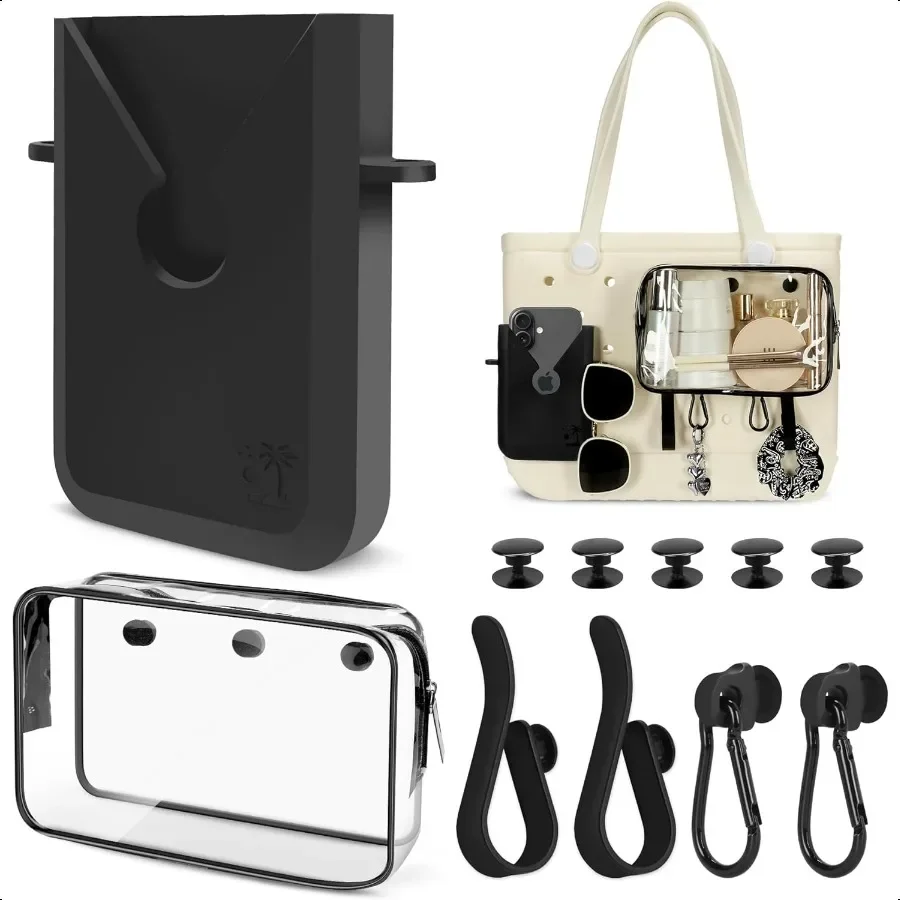 

6PCS Compatible with Original Medium and Large Bogg BagPhone Holder for Inside and Outside of Bogg Bag Accories PVC Insert Bags