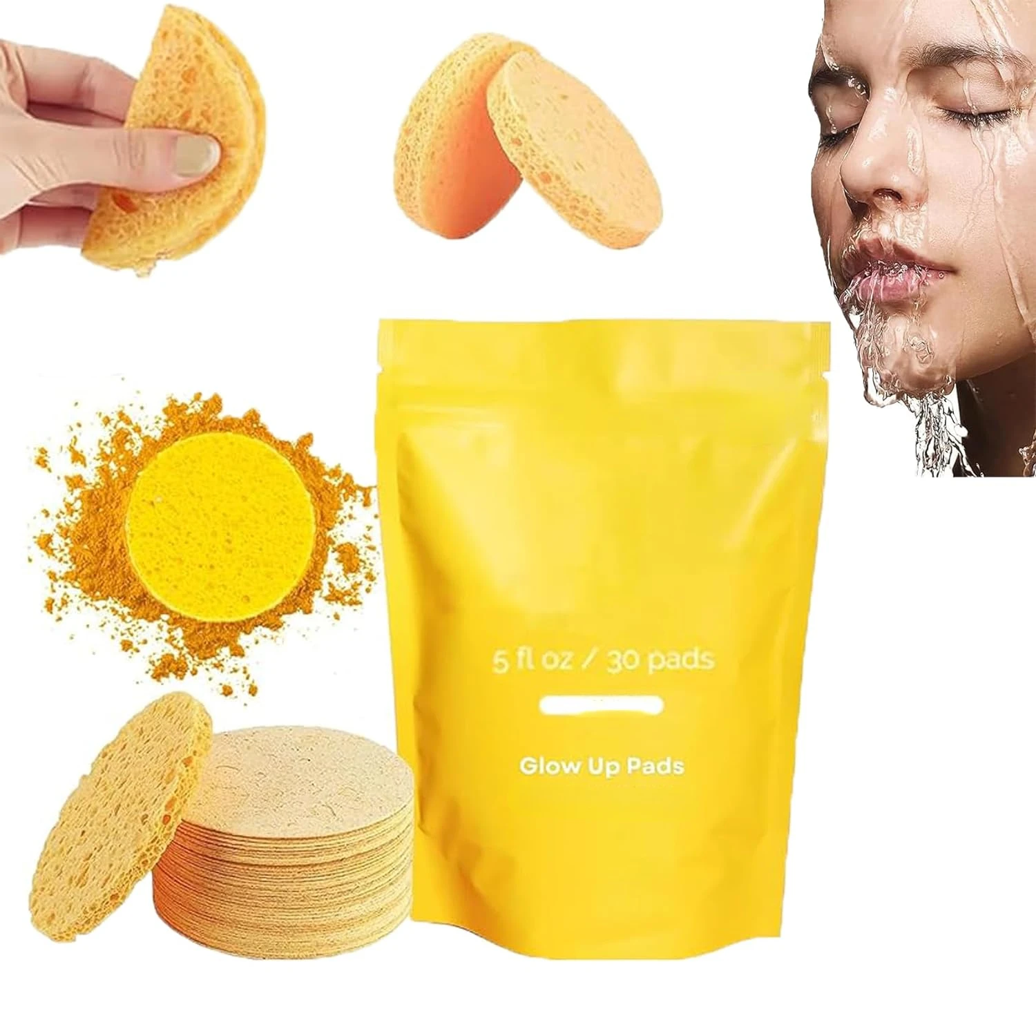 2024 New The Sugar Baby Care Pads,Turmeric Cleansing Pads for Dark Spots, Turmeric & Kojic Acid Turmeric Skin Care Pads