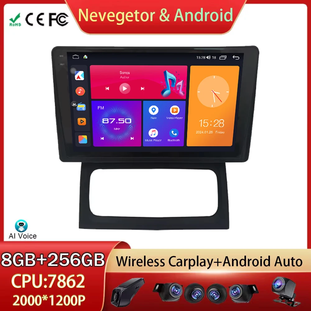 Navigation Player Auto Radio For Renault Clio campus Android 14 Car No 2din DVD 2 din Multimedia Head Unit Carplay Video Screen