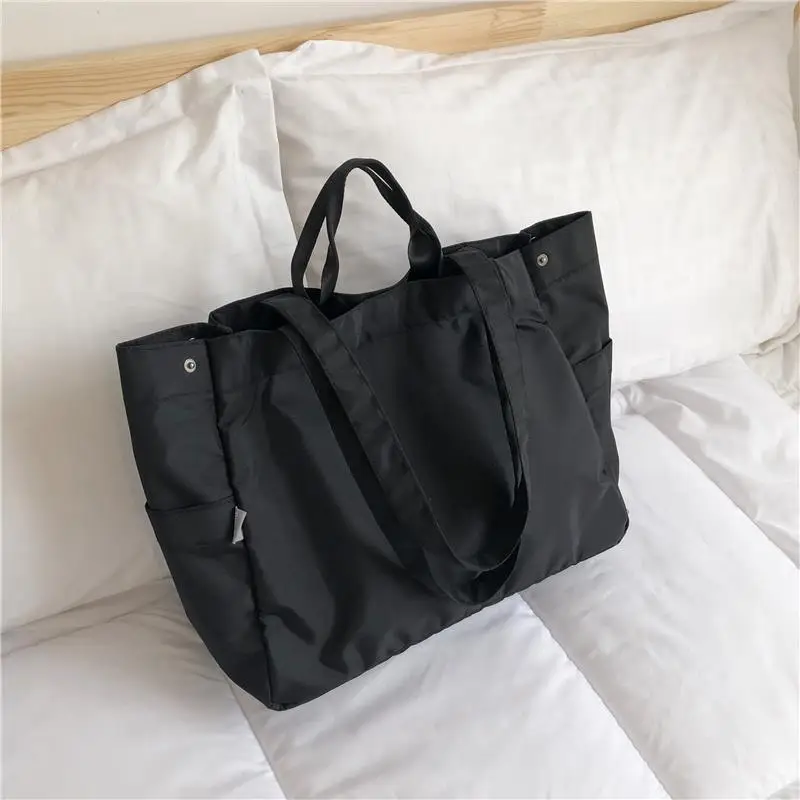 

Нейлоновая повседневная сумка через плечо большой вместимости для женщин, студенческая сумка для книг, легкая сумка-тоут с мягким магнитным замком