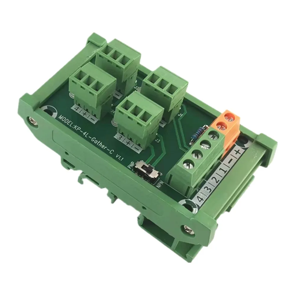 3-Wire 4-Channel Terminal Block KP-4L-Gther-C for Multi-Sensor For proximity Switch Wiring in Factory Automation Environments