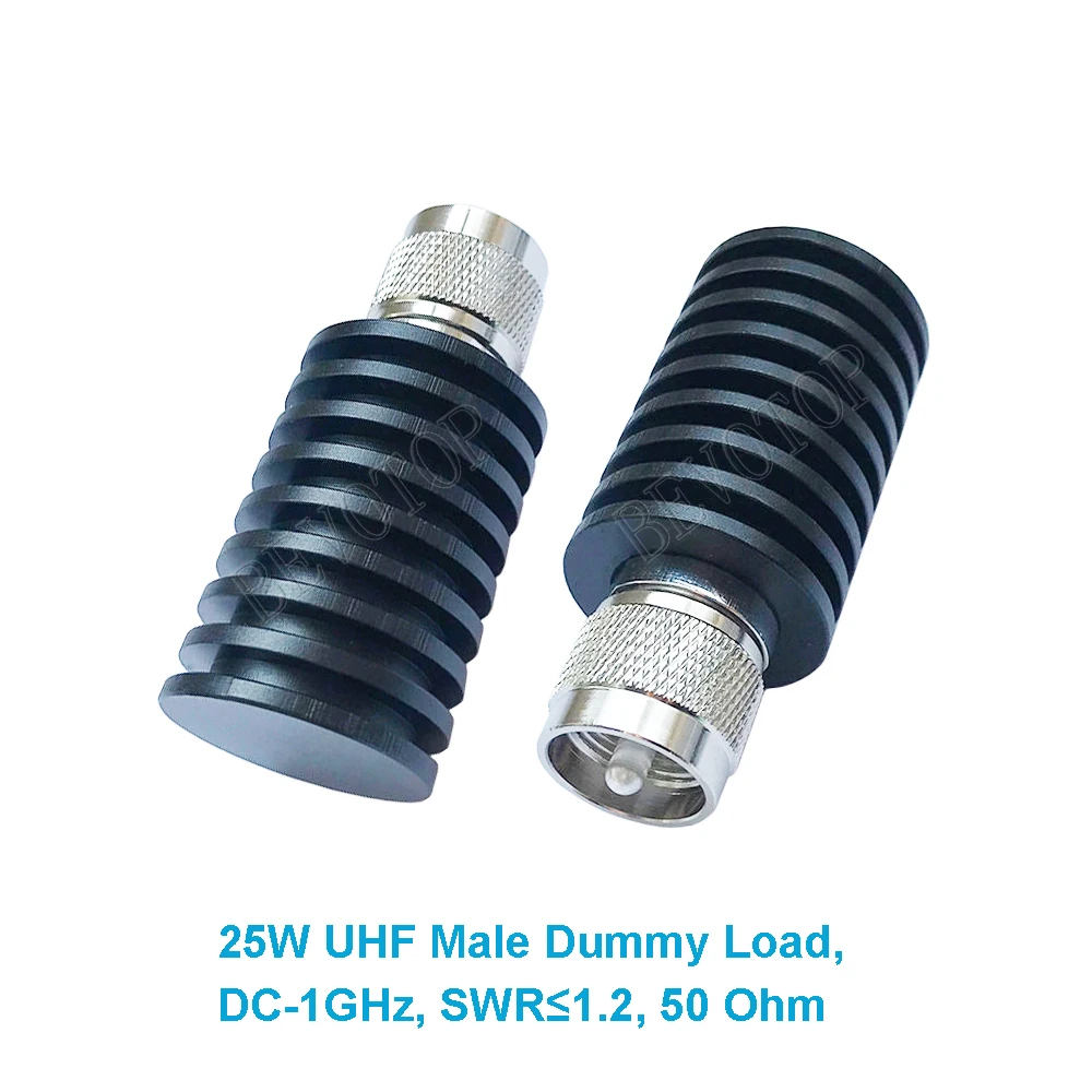 1PCS 25W DC-1GHz UHF PL259 Male Plug RF Coaxial Termination Dummy Load 50 Ohm Nickel Plated Coaxial Connector for RF Accessories