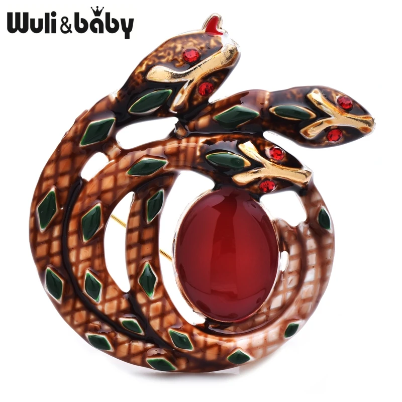 Wuli&baby Lovely Snakes And Egg Brooches For Women Unisex 3-color Year Of The Snake Party Casual Brooch Pins Gifts