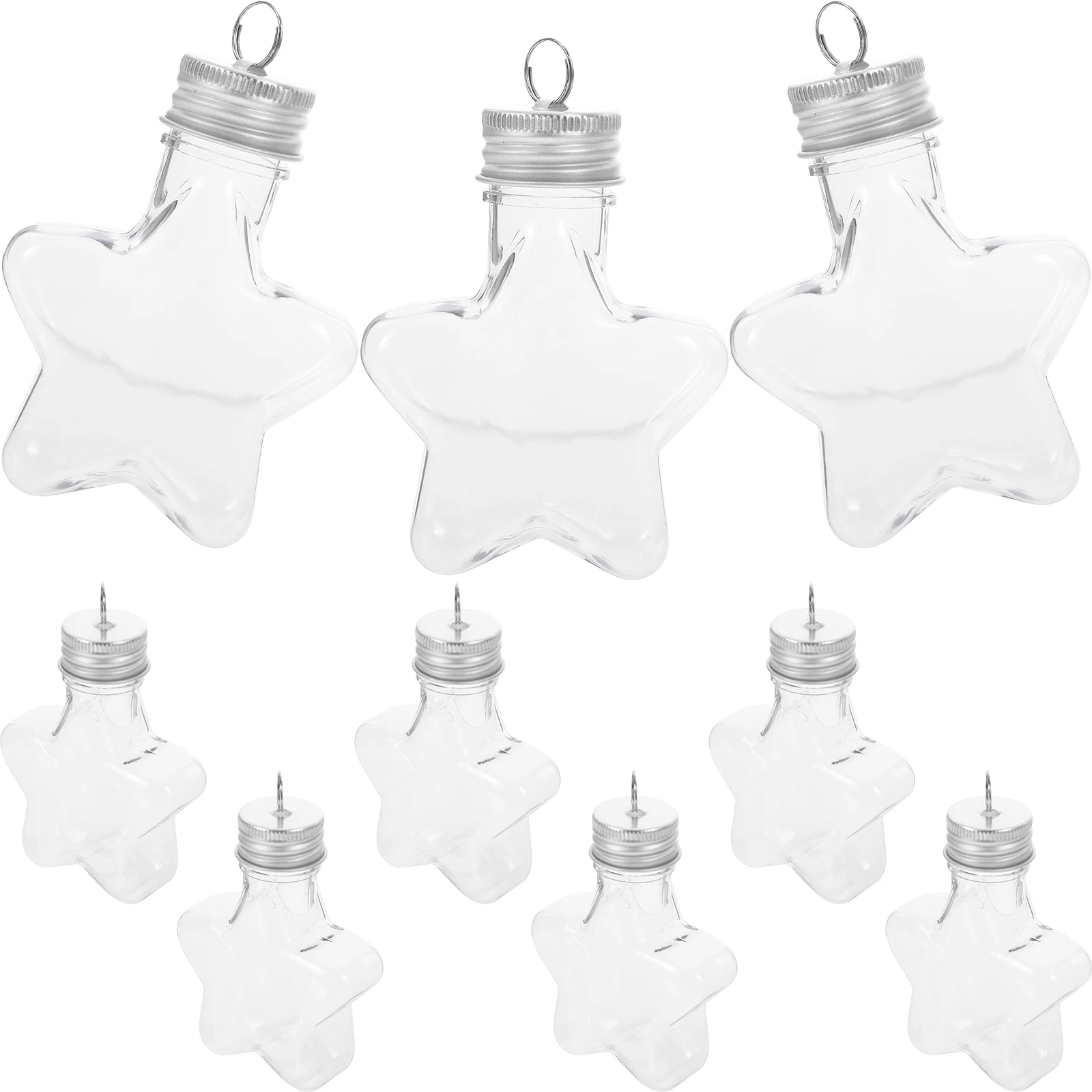 

10pcs Christmas Stars Decorative Hanging Empty Bottle For Diy Refillable Star Jar Pendant Christmas Tree Decor Origami Craft