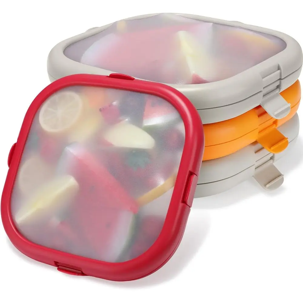

4 Pcs Silicone Food Storage Containers, Fruit Storage Box, Onion Keeper, Avocado Saver, Kitchen Organizers, Ridge Fresh-Keng Des
