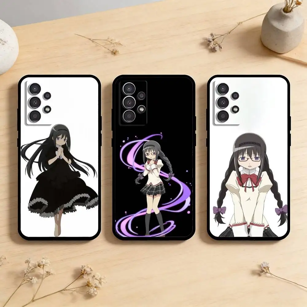 

AAA Anime Cute Magical Girl Akemi Homura Phone Case For Samsung Galaxy A73,A72,A71,A70,A53,A52,A51,Others Soft Black Cover