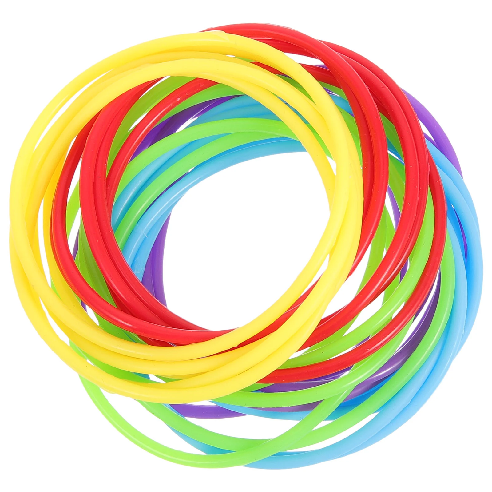 

25Pcs Colorful Silicone Bracelets 80s Jelly Hair Ties for Women Girls 2 5mm Size 5 Colors Red Yellow Green