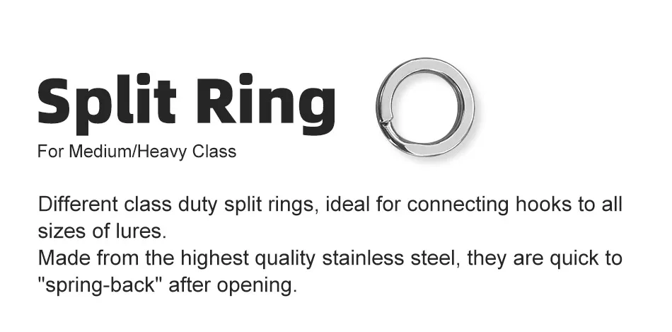 Noeby Split Ring Edelstahl Angeln Doppel Oval Solide Ring Zubehör für Angeln Haken Snap Locken Swivel Stecker Ring – Detail 1