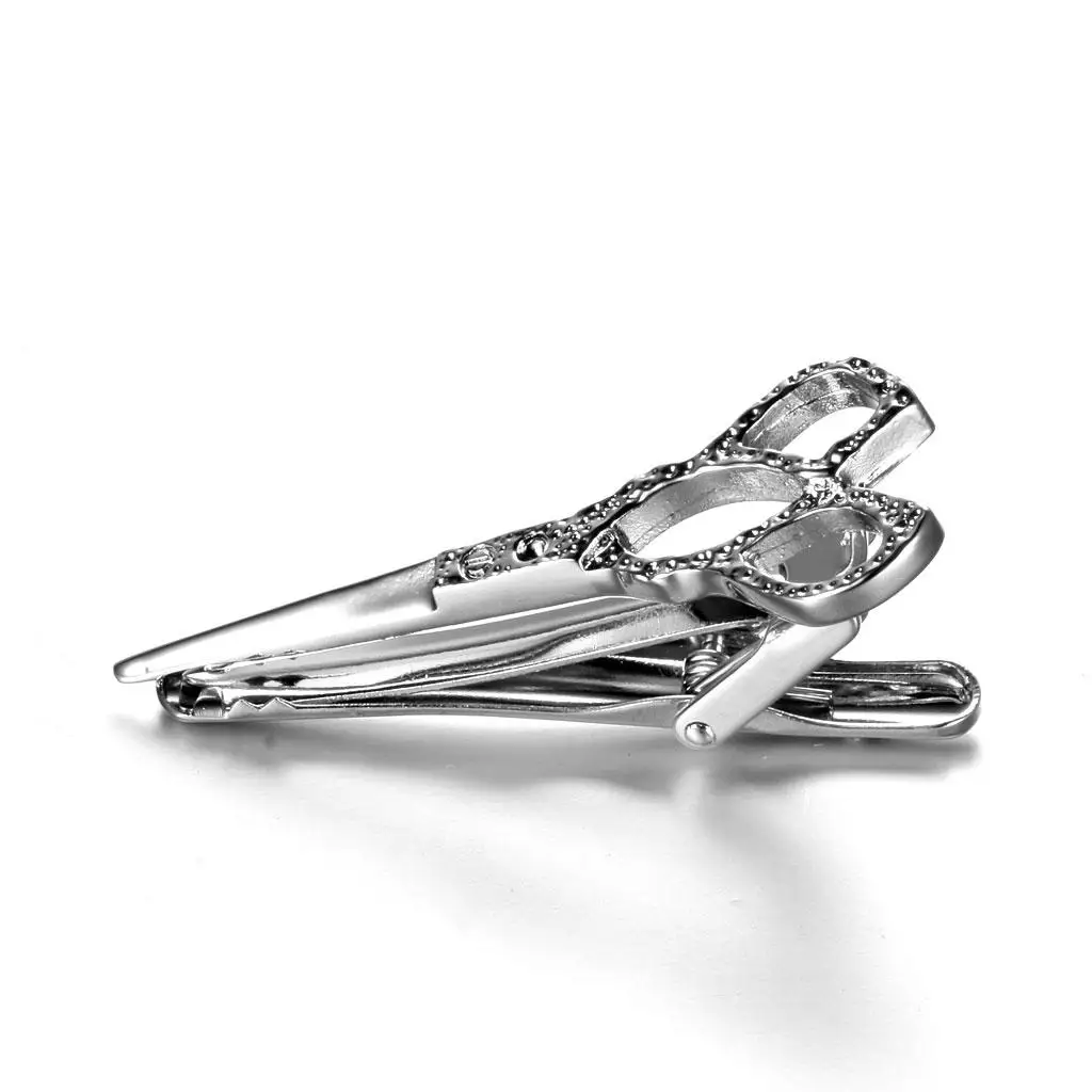 Elegant Silver Tie Clip Brass Pinch Clasp Luxury Necktie Holder for Men’s Wedding Party Attire
