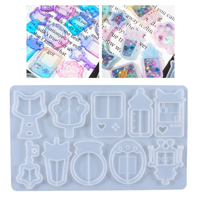 DIY Keychain Pendant Silicone Mould Resin Shaker Mold Epoxy Resin Mold Y08E
