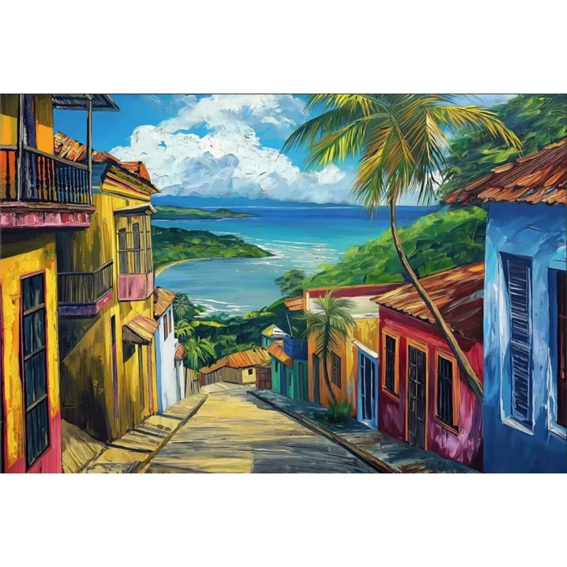 

Coastal Scene 500/1000/1200/2000 PCS Jigsaw Puzzles Family Activity Relaxing Games for Living Room Home Decor Gift