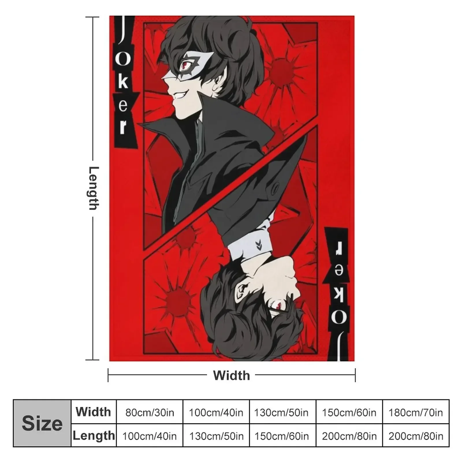 Persona 5 Joker Card Throw Blanket Large bed plaid Blankets