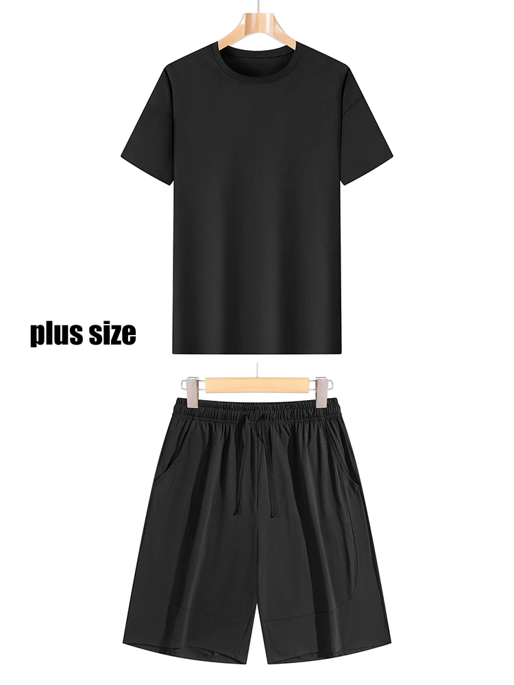 

Комплект домашней одежды унисекс больших размеров, повседневная уличная одежда, комплект из шорт и футболки с коротким рукавом для весны и лета, комфортный