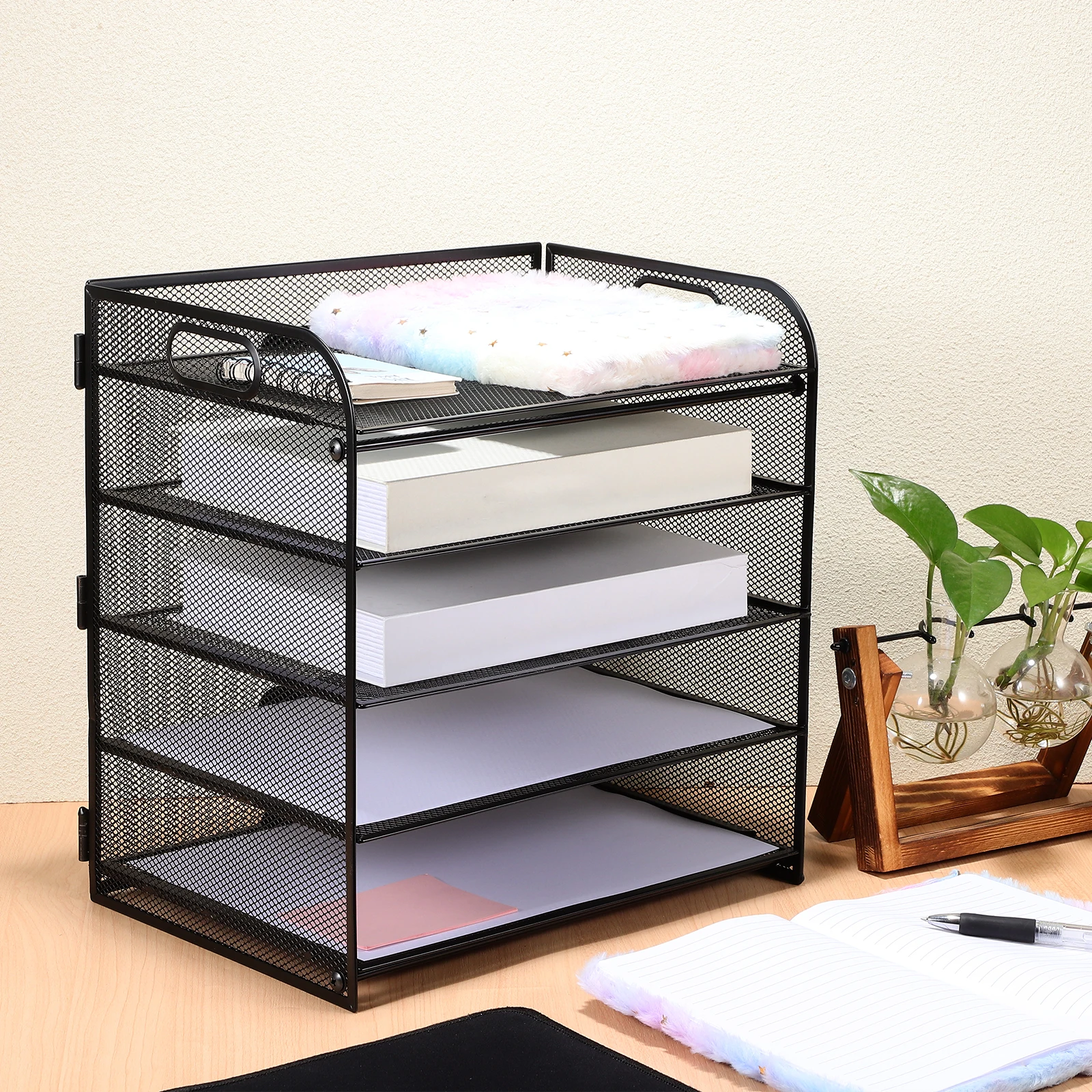 

5-Tier Paper Organizer for Desk File Sorter Office Table Document Letter Tray Storage Stationery Organizer Paper Tray