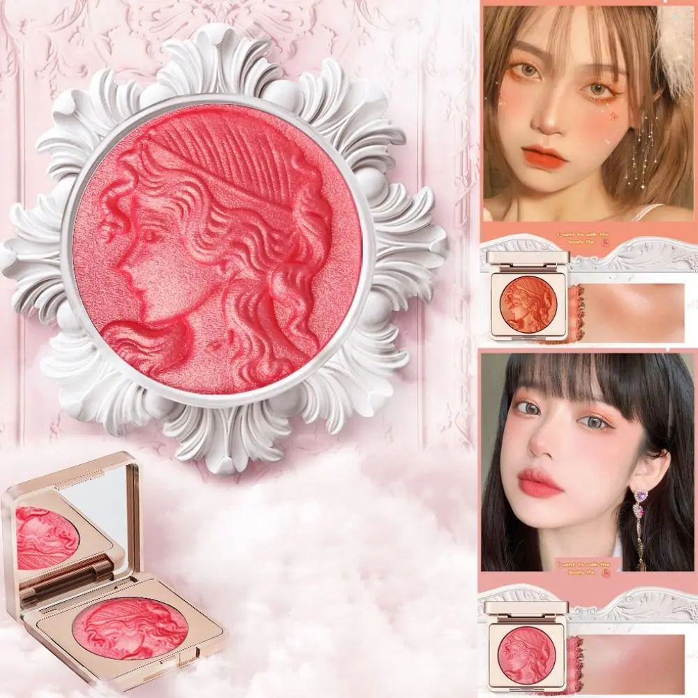 

Waterproof Velvet Matte Peach Rouge Sweatproof Long Lasting Rose Cheek Tint Blusher Bright with Fine Pearlescent