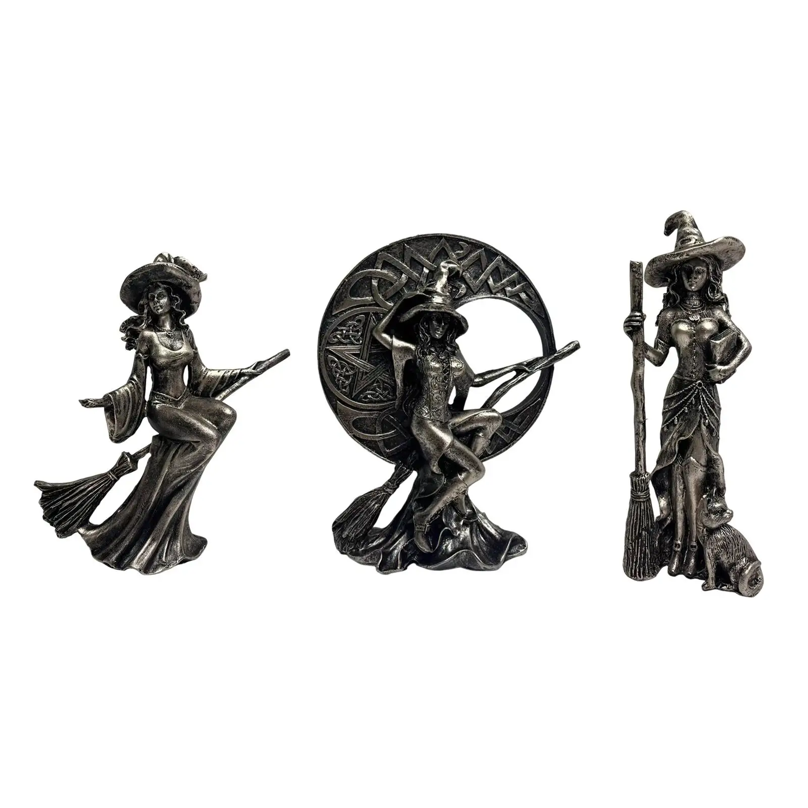 تمثال الهالوين لديكور الهالوين، تمثال ساحرة قابل للجمع، زينة على الطاولة لغرفة النوم، مدفأة منزلية