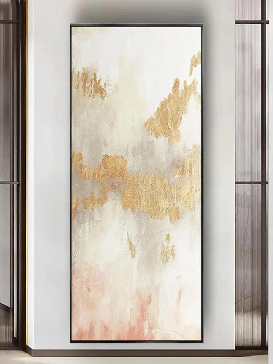 Hand Painted Gold and Pink Textured Oil Painting on Canvas  Modern Salon Wall Art Original Scraper Picture Perfect Home Decor Gi