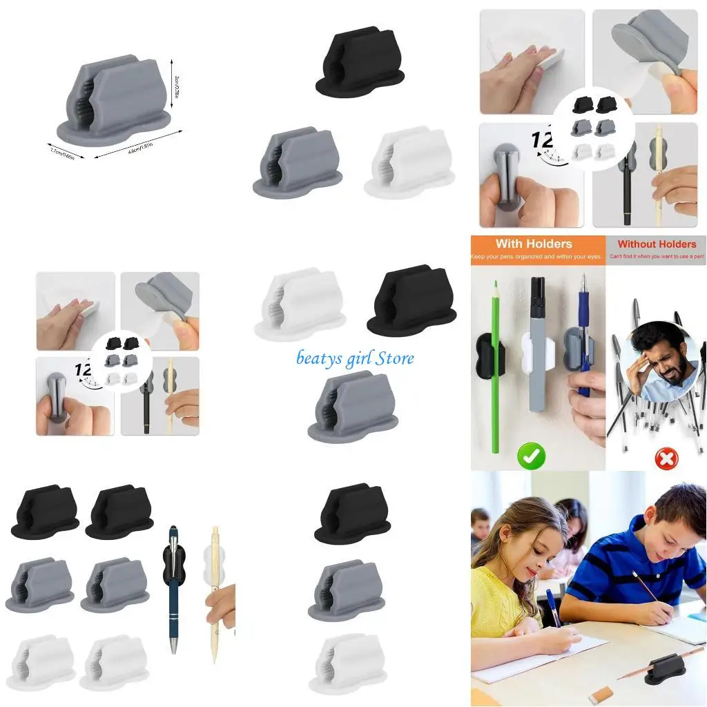 

C7AB Easy to Clean Silicone Pen Cup Holders Multipurpose Desktop Storage For Stationery Makeup Tools School Desk Organizers