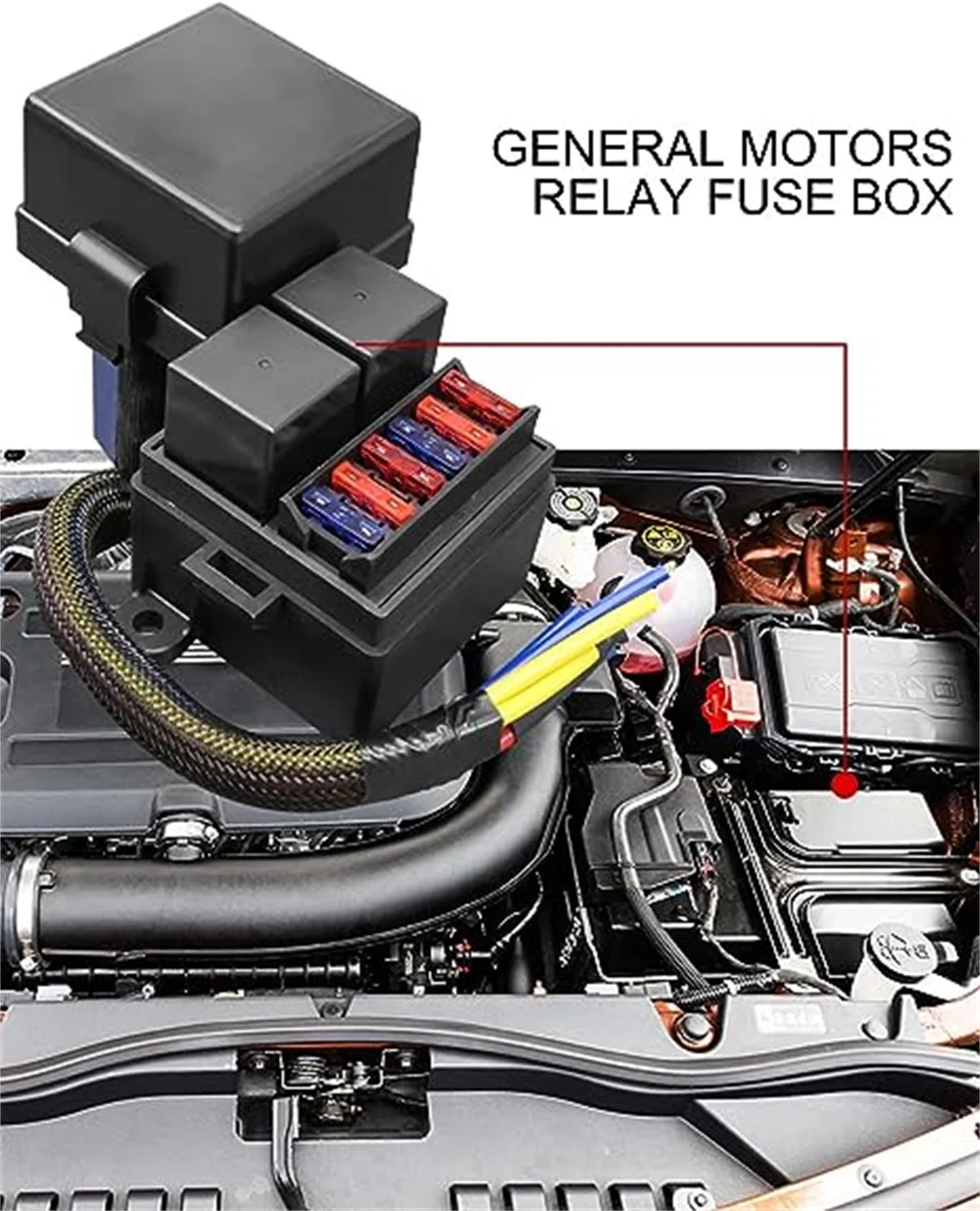 2 4-Pin 80A Relay Slots and 6 ATC/ATO Fuse Holder with 2 Relays and 6 Fuses Relay Fuse Block for Car Truck Boat RV Automotive